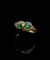 Bague 55 Bague sinuose en or jaune 18 carats avec émeraudes et diamants 58 Facettes