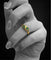Bague 55 Bague sinuose en or jaune 18 carats avec émeraudes et diamants 58 Facettes
