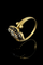 Bague 62 Bague victorienne en or jaune 14K, émail noir et diamants 58 Facettes
