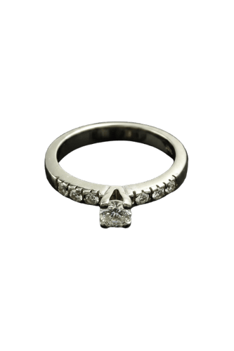 Bague 54 Biandrate Gioielli - Bague en or blanc et diamants 58 Facettes