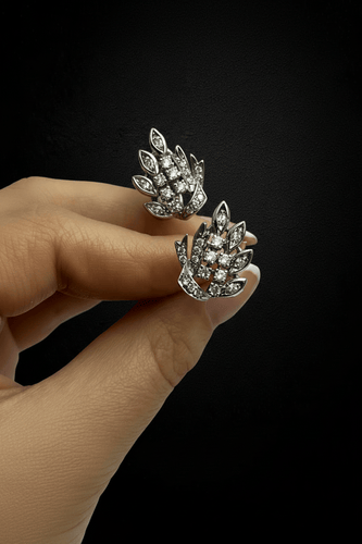 Boucles d'oreilles De Lazzari - Boucles d'oreilles en or blanc et diamants 58 Facettes