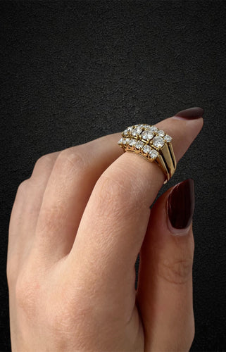 Bague 51 Bague fascione - Bague en or jaune 18K et diamants 58 Facettes