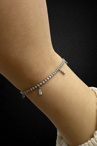 Bracelet Bracelet tennis en or blanc avec diamants 58 Facettes