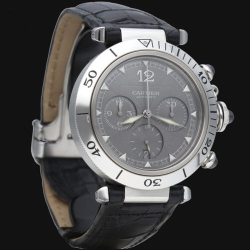 Cartier Pasha - Montre chronographe en acier 58 Facettes MT47175