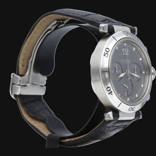 Cartier Pasha - Montre chronographe en acier 58 Facettes MT47175