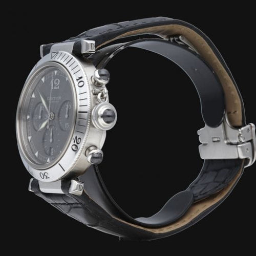 Cartier Pasha - Montre chronographe en acier 58 Facettes MT47175