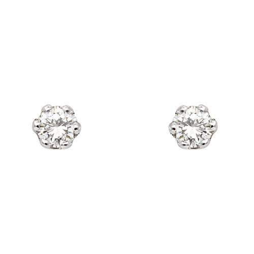 Boucles d'oreilles puces en or blanc et diamants 58 Facettes 5189856RV