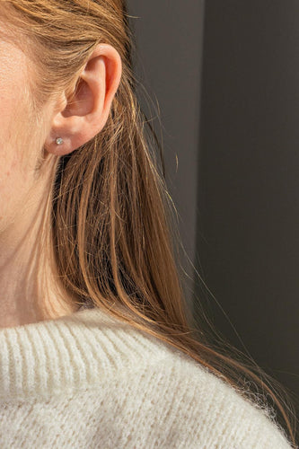 Boucles d'oreilles puces en or blanc et diamants 58 Facettes 5189856RV