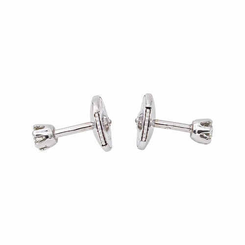 Boucles d'oreilles puces en or blanc et diamants 58 Facettes 5189856RV