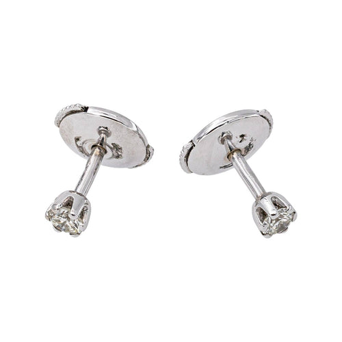 Boucles d'oreilles puces en or blanc et diamants 58 Facettes 5189856RV