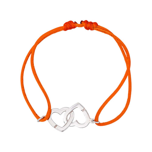 Dinh Van Double Cœurs - Bracelet cordon en or blanc 58 Facettes 5577274CN