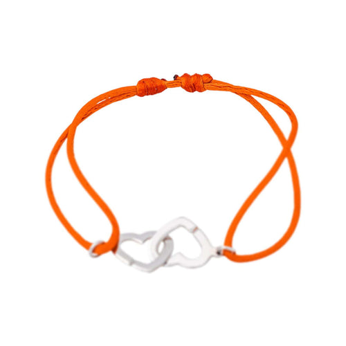 Dinh Van Double Cœurs - Bracelet cordon en or blanc 58 Facettes 5577274CN