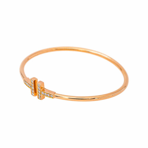 Tiffany T - Bracelet jonc en or rose et diamants 58 Facettes 5703491RV