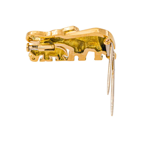 Cartier Route des Indes - Broche en or jaune et émeraudes 58 Facettes 5718945CN