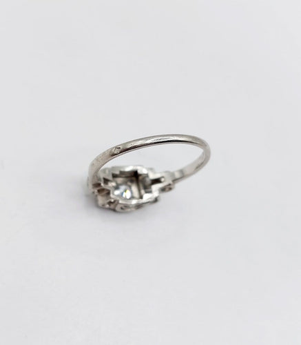 Bague 54 Bague Tank Art déco en platine et diamants 58 Facettes A07535