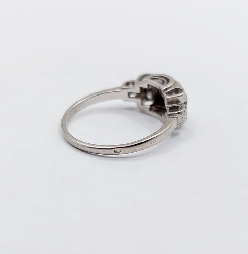 Bague 54 Bague Tank Art déco en platine et diamants 58 Facettes A07535
