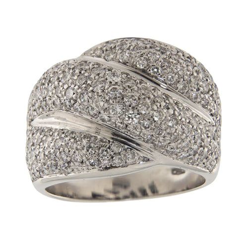 51 Bague bandeau en or blanc et diamants 1,93 ct 58 Facettes G3989