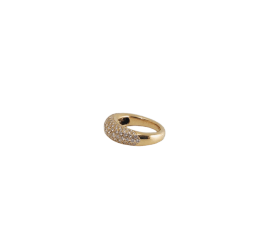 52 Chaumet - Alliance pavée en or jaune 18K et diamants 58 Facettes LP1930/PNNB