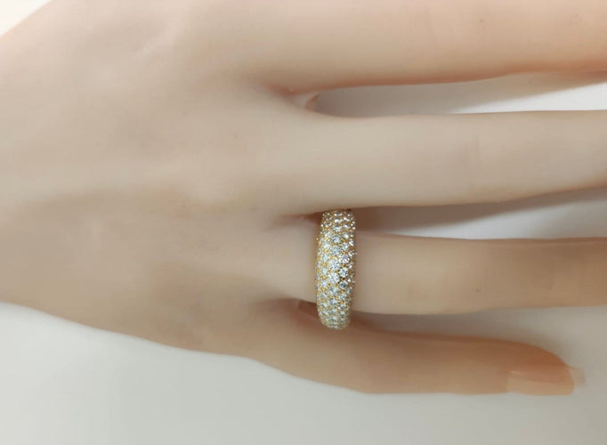 52 Chaumet - Alliance pavée en or jaune 18K et diamants 58 Facettes LP1930/PNNB