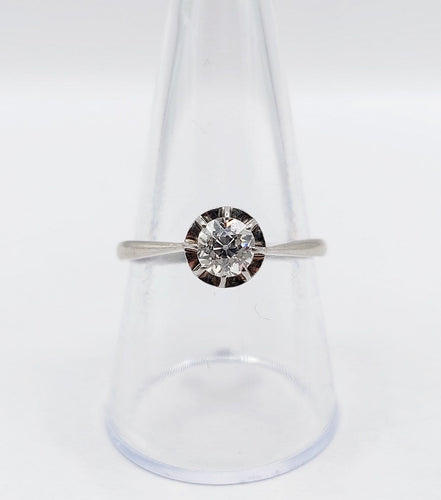 58.5 Bague solitaire Art déco en platine et diamant taille ancienne 58 Facettes A07537