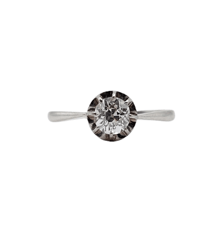 58.5 Bague solitaire Art déco en platine et diamant taille ancienne 58 Facettes A07537