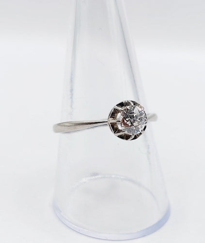 58.5 Bague solitaire Art déco en platine et diamant taille ancienne 58 Facettes A07537