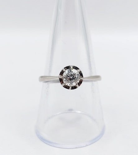58.5 Bague solitaire Art déco en platine et diamant taille ancienne 58 Facettes A07537