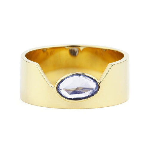 57 Love More - Bague Cigar en or 18 carats et saphir bleu 58 Facettes GBR1207LB