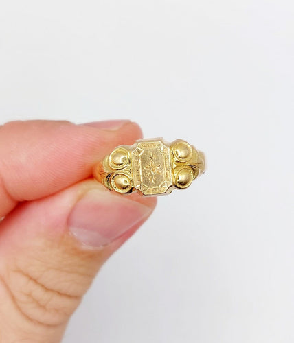 59.5 Bague chevalière victorienne en or rose 18k 58 Facettes A07539