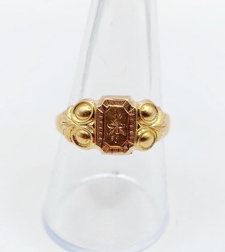 59.5 Bague chevalière victorienne en or rose 18k 58 Facettes A07539