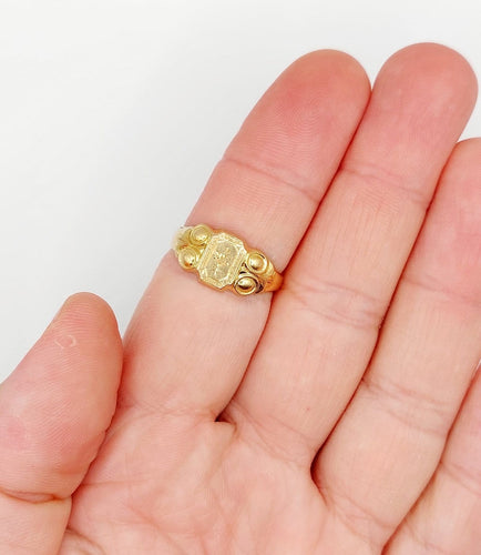 59.5 Bague chevalière victorienne en or rose 18k 58 Facettes A07539