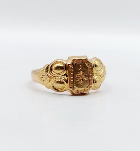 59.5 Bague chevalière victorienne en or rose 18k 58 Facettes A07539