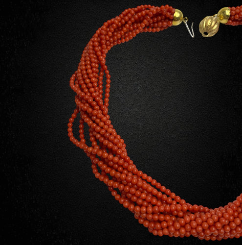 Collier Collana en corail multifilaire 58 Facettes