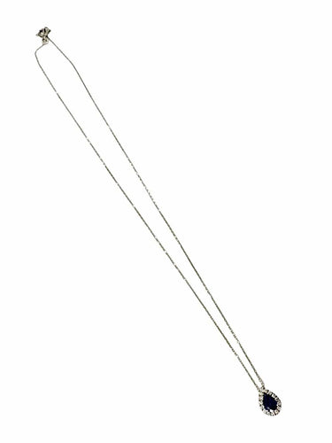 Collier en or blanc avec saphir et diamants 58 Facettes 2126