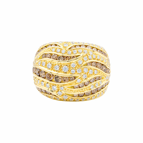 Bague 54 Damiani - Bague en or jaune et diamants bruns 58 Facettes 35805