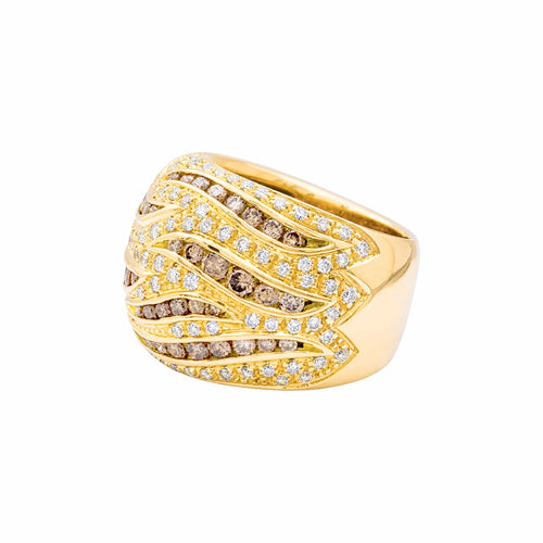 Bague 54 Damiani - Bague en or jaune et diamants bruns 58 Facettes 35805