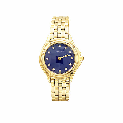 Montre Cartier Cougar - Montre femme en or jaune et diamants 58 Facettes 35743