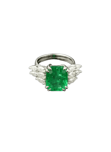 Bague Anello en or avec émeraude et diamants 58 Facettes
