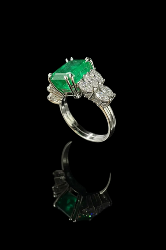 Bague Anello en or avec émeraude et diamants 58 Facettes