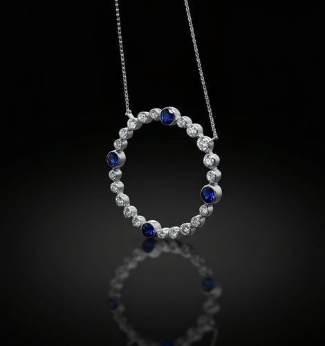 Pendentif Pendentif diamants et saphirs, années 40 58 Facettes