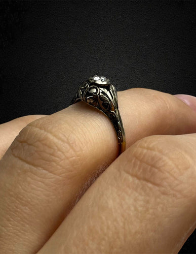 Bague Jugendstil - Bague en or jaune et diamant 58 Facettes