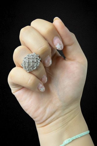 Bague 48 Bague intrecciée - Bague en or blanc et diamants, années 1950 58 Facettes