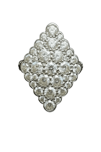 Anello romboïdal aux diamants en or blanc