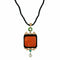 Pendentif Pendentif - Coral, onyx et diamants en or rose 58 Facettes c34