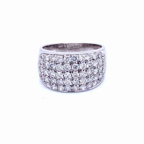Bague 55 Bague pavée de diamants en or blanc 18k 58 Facettes A46