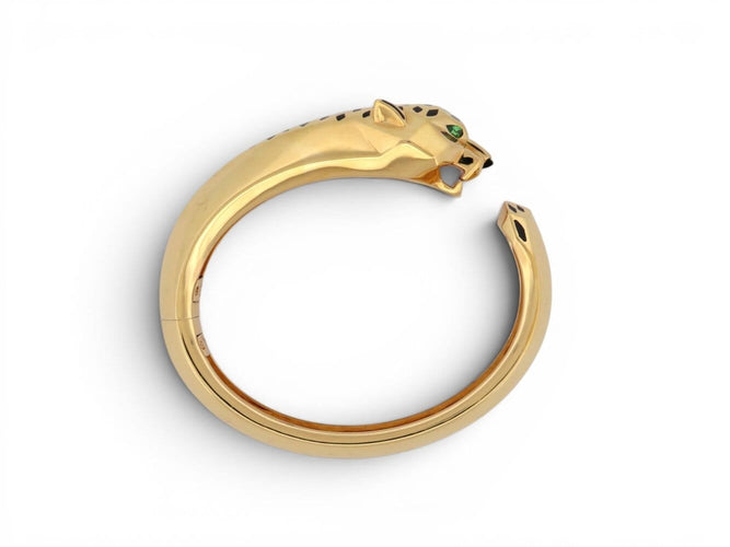 Cartier Panthère - Bracelet en or jaune 18k, tsavorite et onyx 58 Facettes 275131