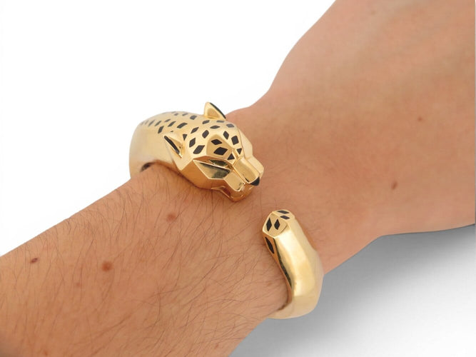 Cartier Panthère - Bracelet en or jaune 18k, tsavorite et onyx 58 Facettes 275131