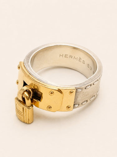 53 HERMÈS Kelly Cadenas - Bague en argent et or 18 carats 58 Facettes WC-2026-3540
