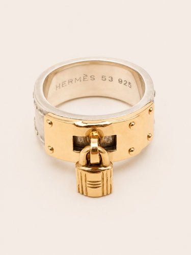 53 HERMÈS Kelly Cadenas - Bague en argent et or 18 carats 58 Facettes WC-2026-3540