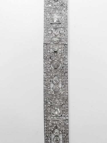 Art déco - Bracelet articulé en platine et diamants 58 Facettes SKU DO/090726